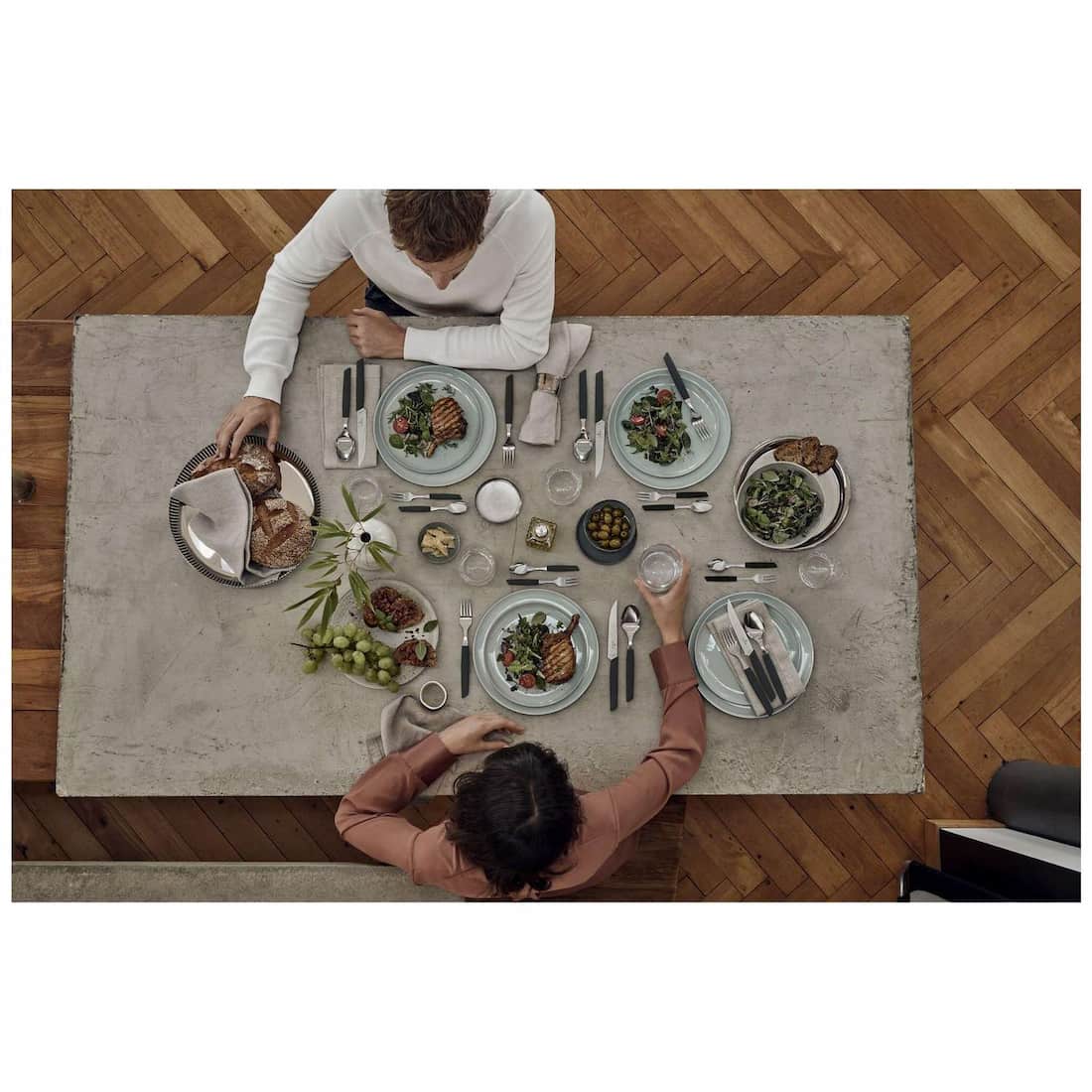 Victorinox Stainless Steel Cutlery Green Pastel Set 12 pcs Swiss Modern
