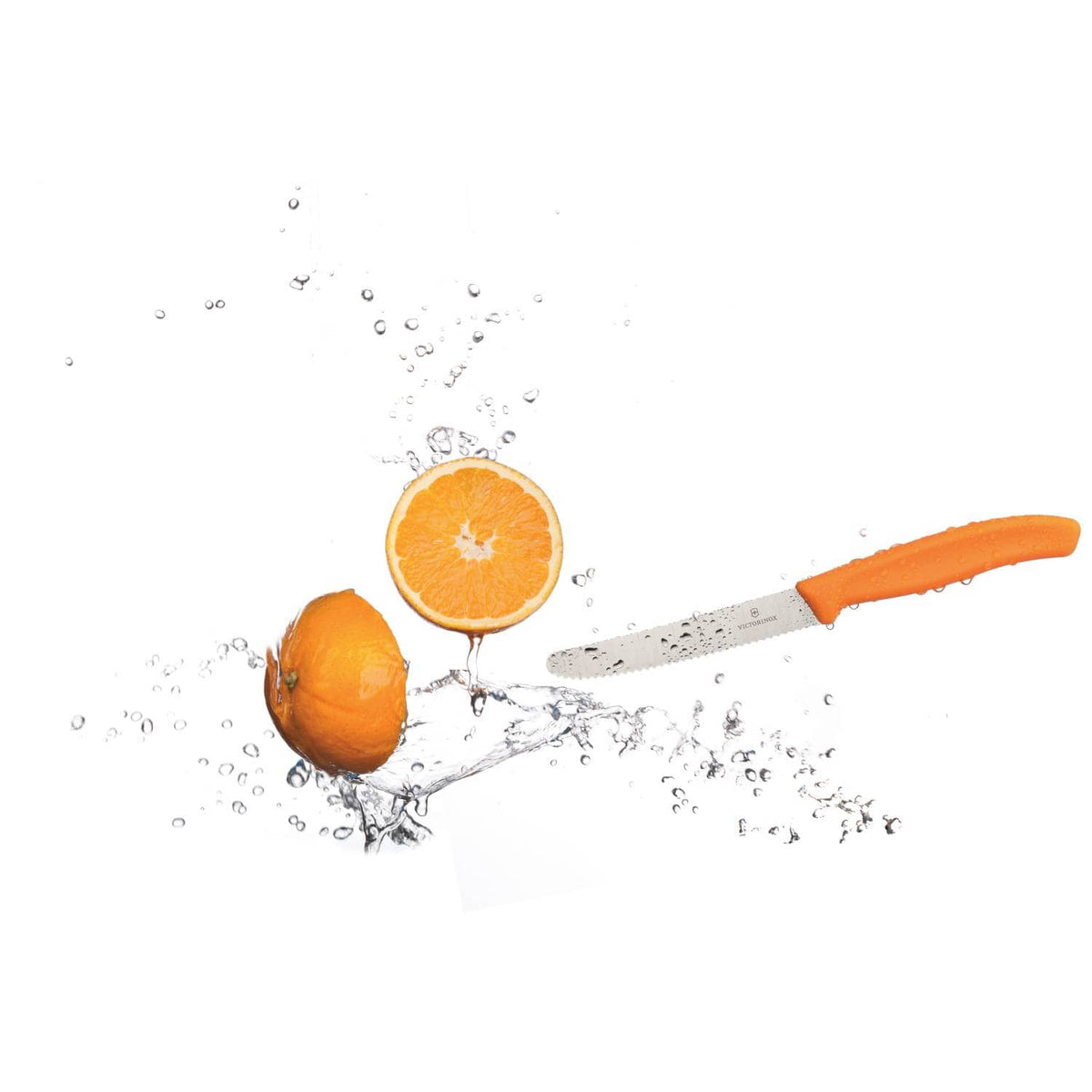 Victorinox Serrated Utility Knife 10 cm Orange Handle Swiss Classic