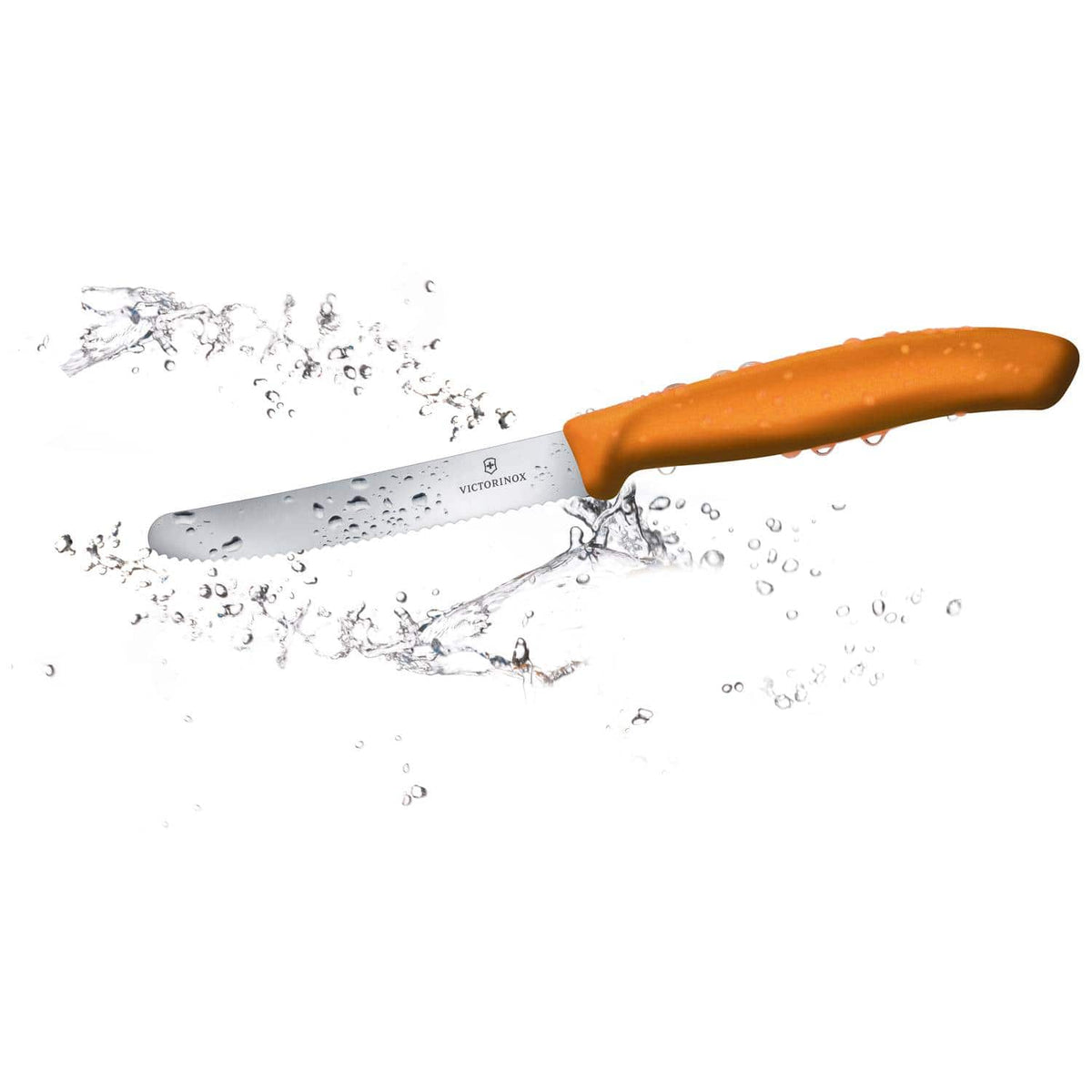 Victorinox Serrated Utility Knife 10 cm Orange Handle Swiss Classic
