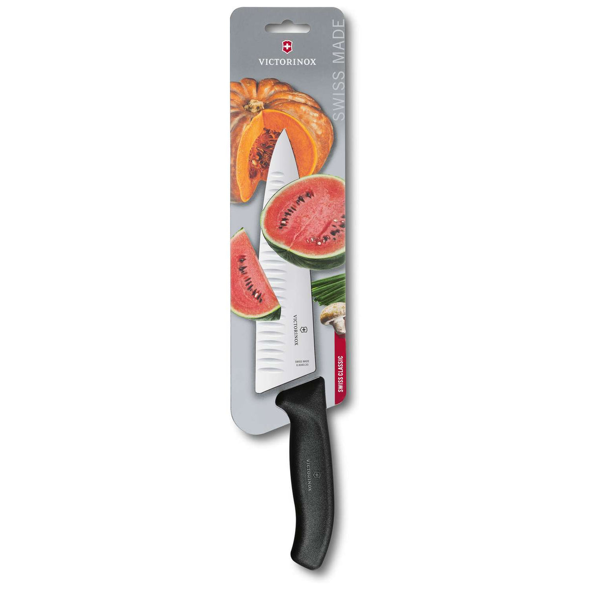 Victorinox Hollow Edge Chef's Knife Black Handle 20 cm Swiss Classic 6.8083.20B