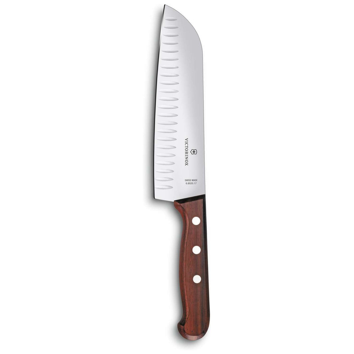 Victorinox Hollow Edge Santoku Knife 17 cm Wooden Handle Gift Box 6.8520.17G
