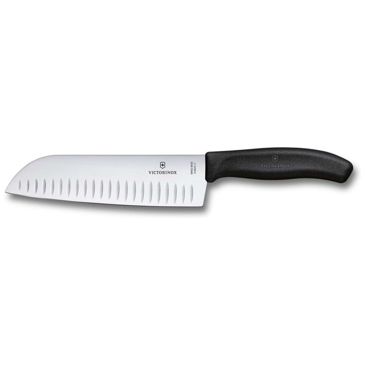 Victorinox Hollow Edge Santoku Knife Black Handle 17 cm Swiss Classic 6.8523.17B