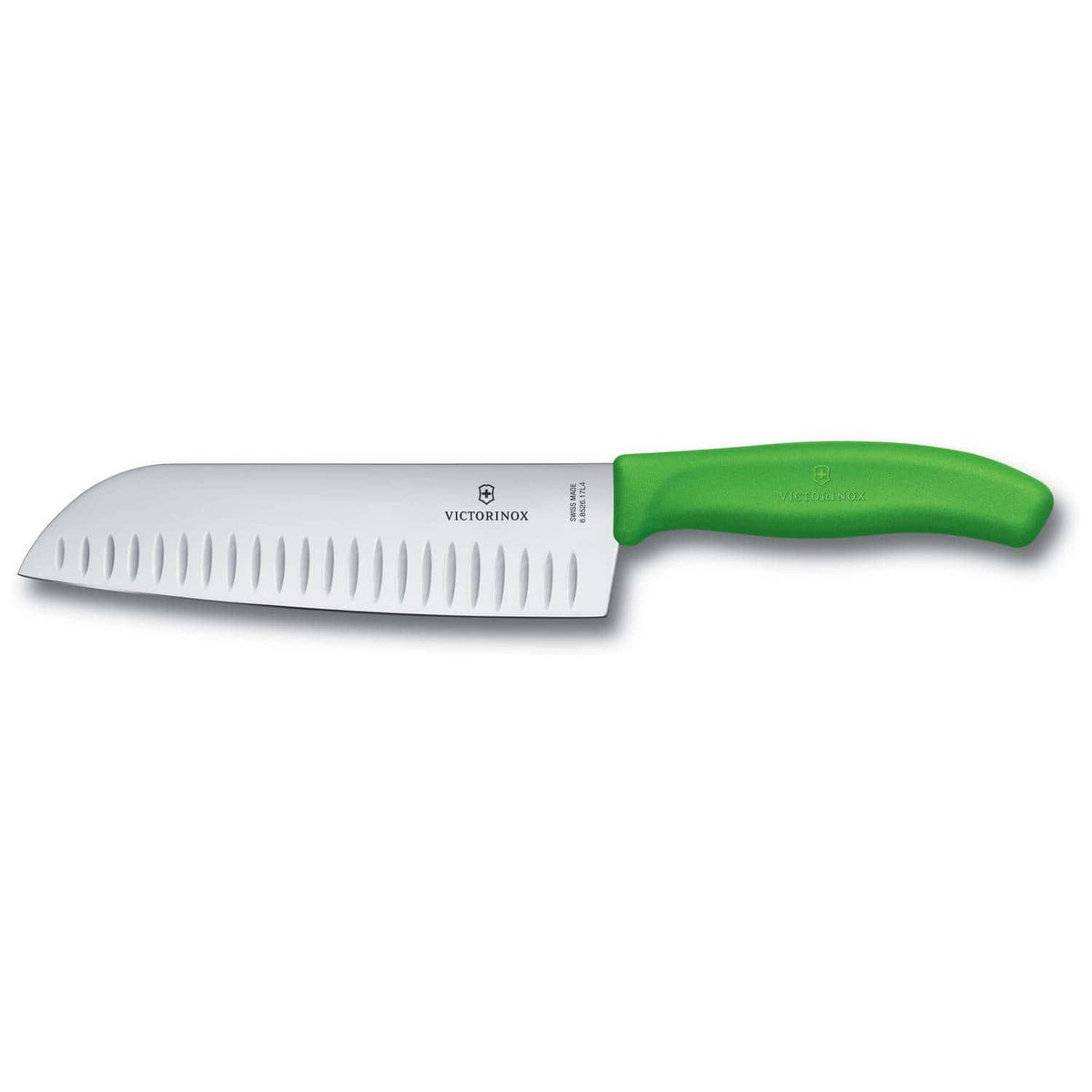 Victorinox Hollow Edge Santoku Knife Green Handle 17 cm Swiss Classic