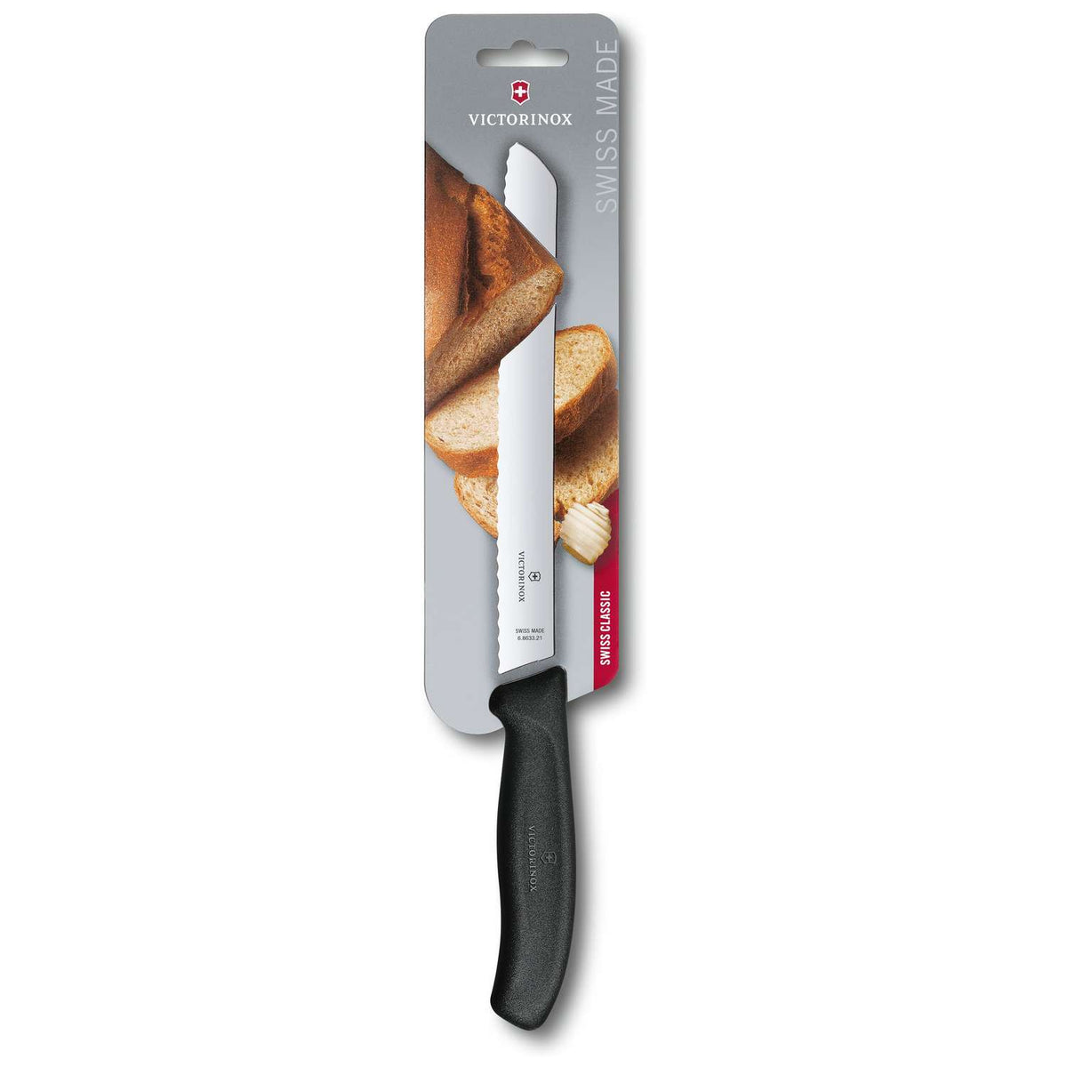 Victorinox Serrated Bread Knife Black Handle 21 cm Swiss Classic 6.8633.21B