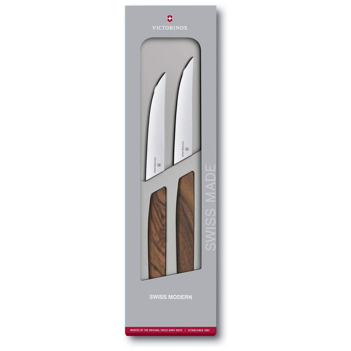 Victorinox Steak Knives 12 cm 2 Piece Set Gift Box Swiss Modern 6.9000.12G