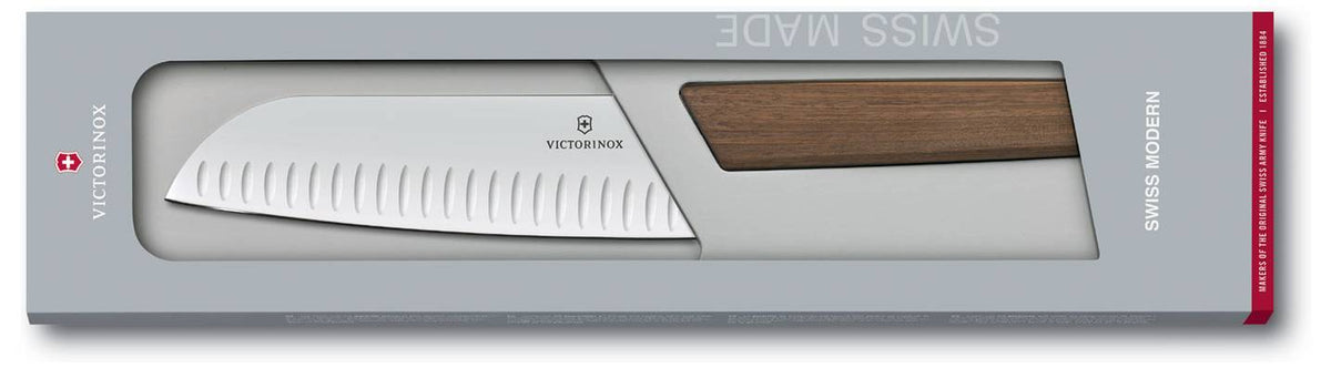 Victorinox Hollow Edge Santoku Knife 17 cm Gift Box Swiss Modern