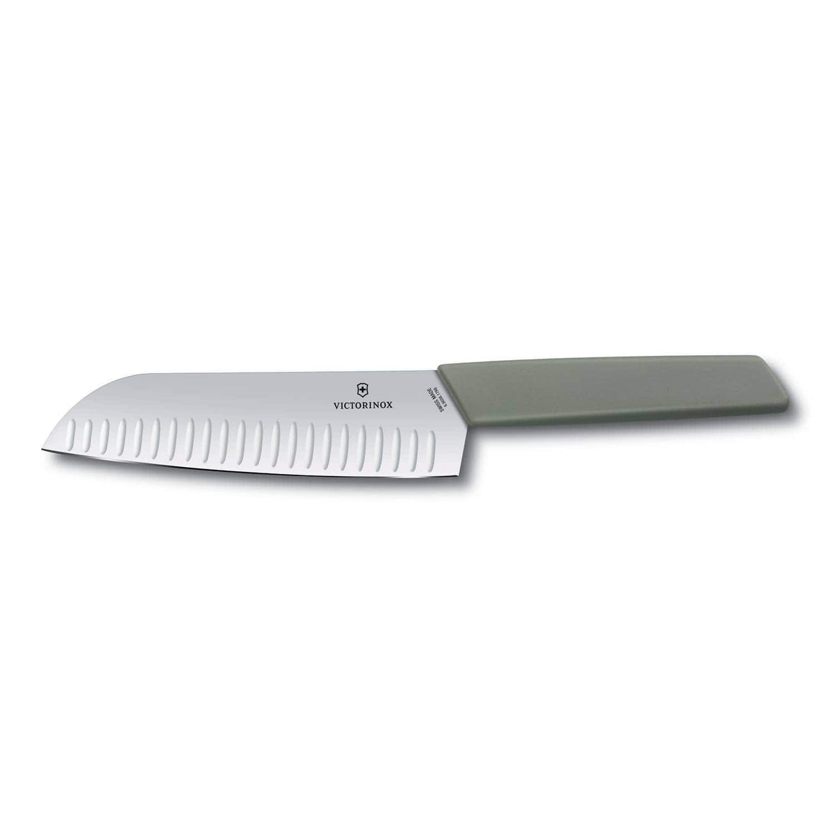 Victorinox Hollow Edge Santoku Knife 17 cm Olive Swiss Modern Handle