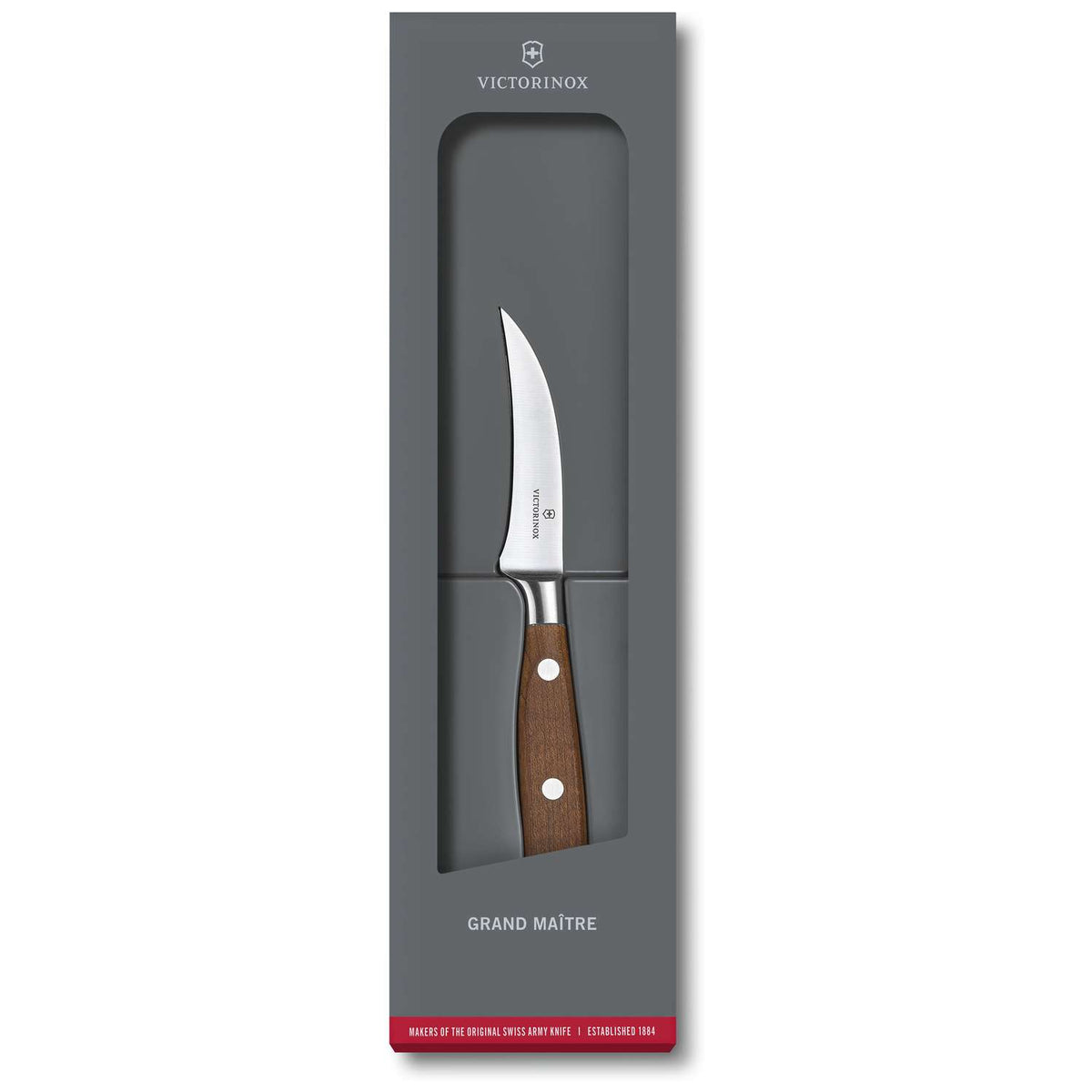 Victorinox Stainless Steel Peeling Knife with Wooden Handle 8 cm Gift Box Grand Maitre 7.7300.08G