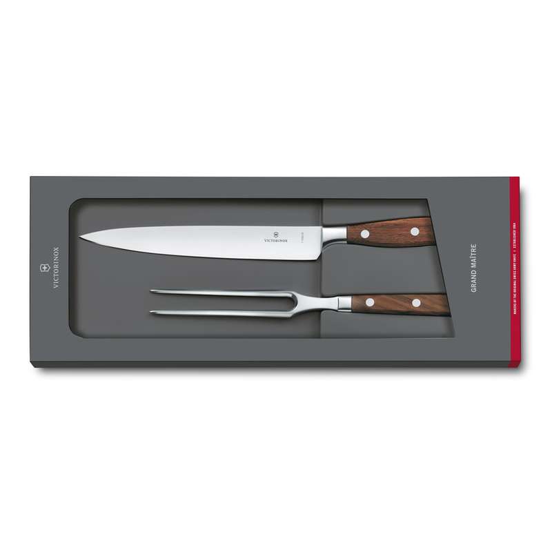 Victorinox Carving Set 2 pcs Wooden Handle Gift Box Grand Maître 7.7240.2