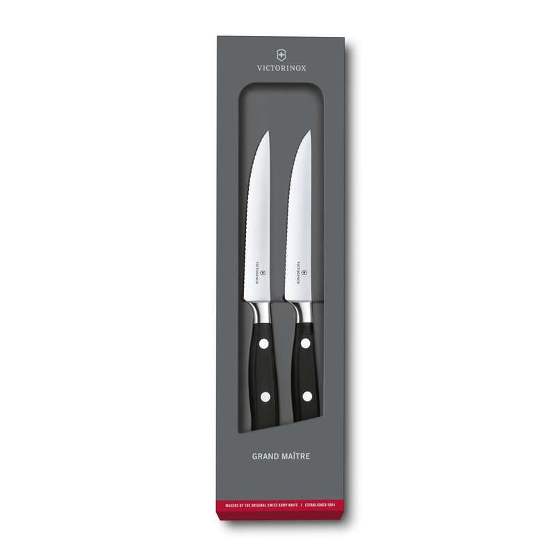 Victorinox Serrated Steak Knives 12 cm 2 pcs Set Gift Box Grand Maître 7.7242.2W