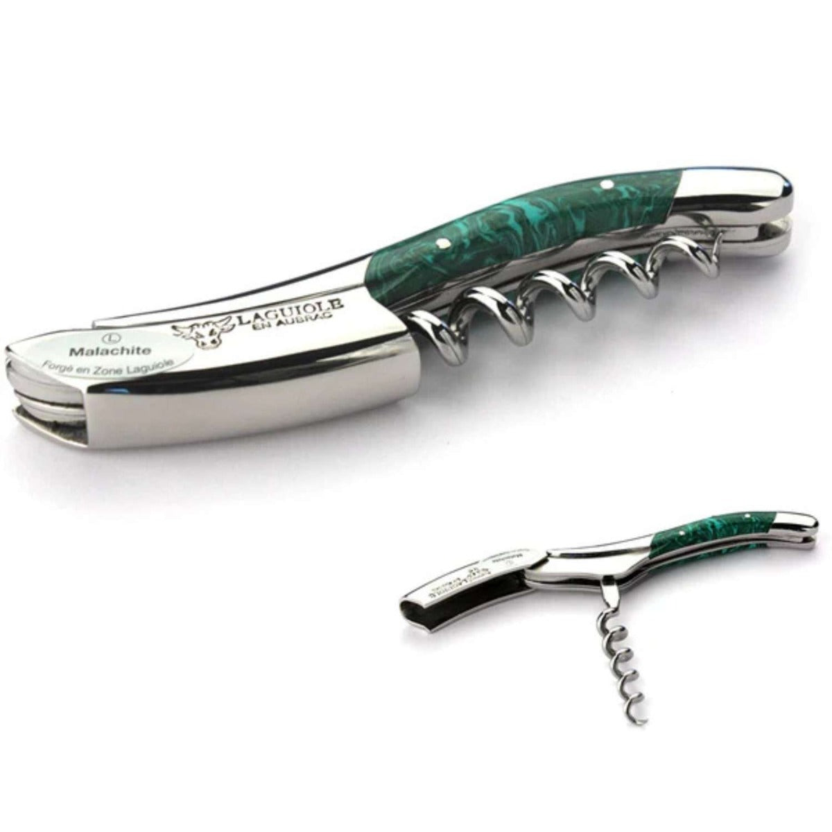 Laguiole en aubrac Handcrafted Corkscrew Genuine Malachite Handle Laguiole en Aubrac SOM99PMI