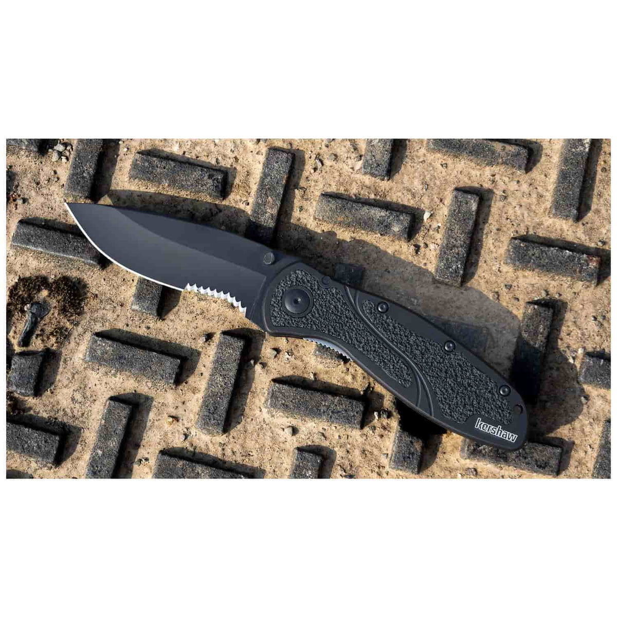 Kershaw Blur - Glass Breaker Black Ceracote Pocket Knife 9 cm Black Handle 111 gr