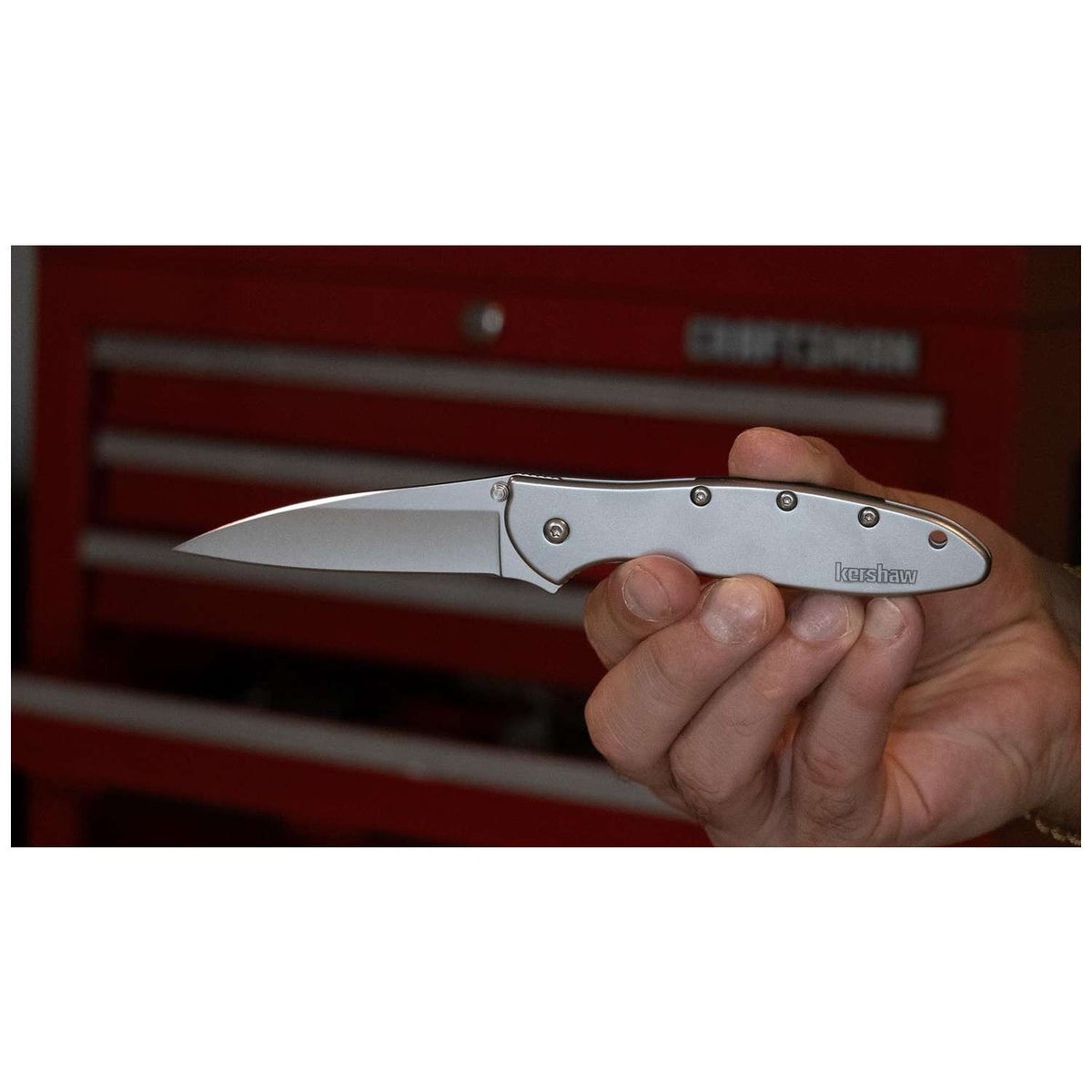 Kershaw Leek Bead-Blasted Pocket Knife 8 cm Silver Handle 85 gr 1660