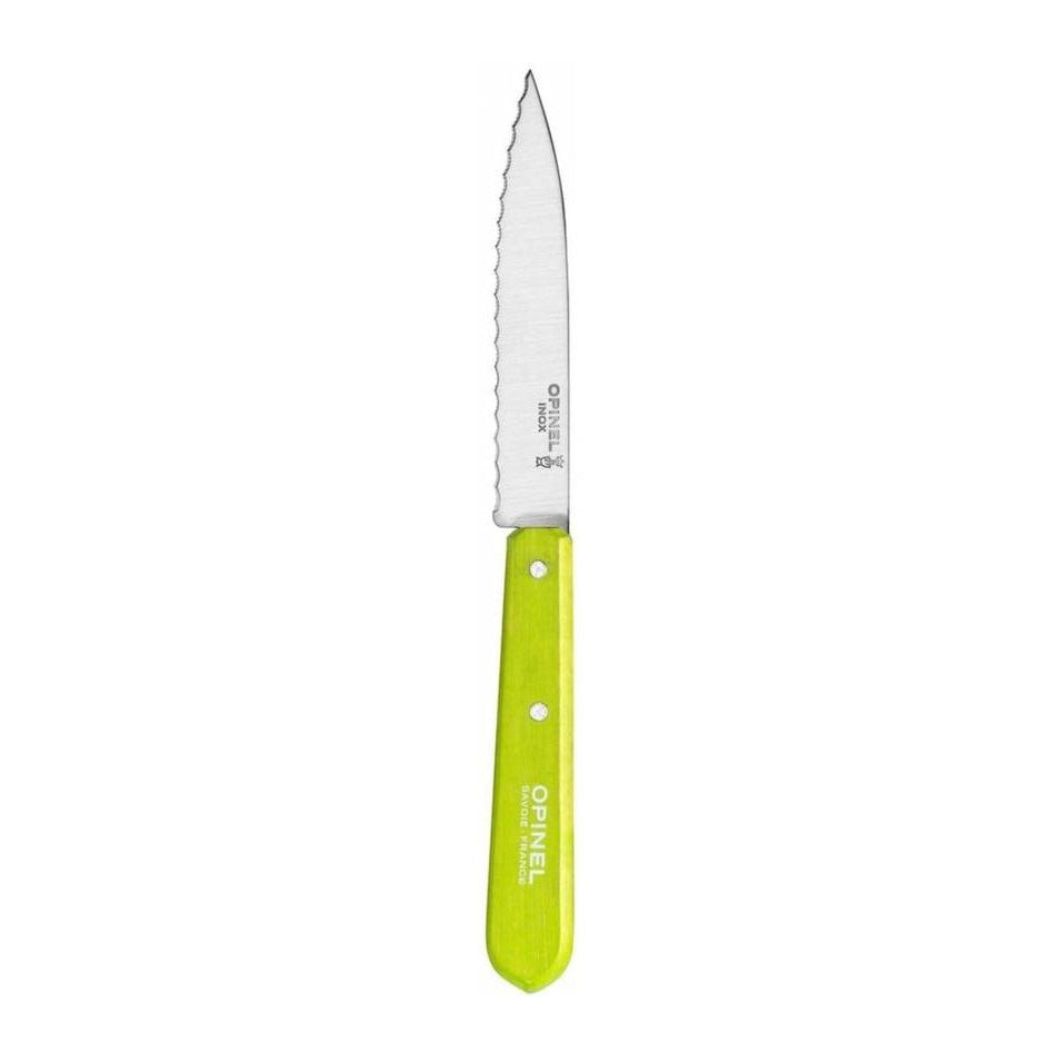 Opinel Serrated Utility Knife 10 cm Green Wooden Handle No 113 Les Essentiels 001920