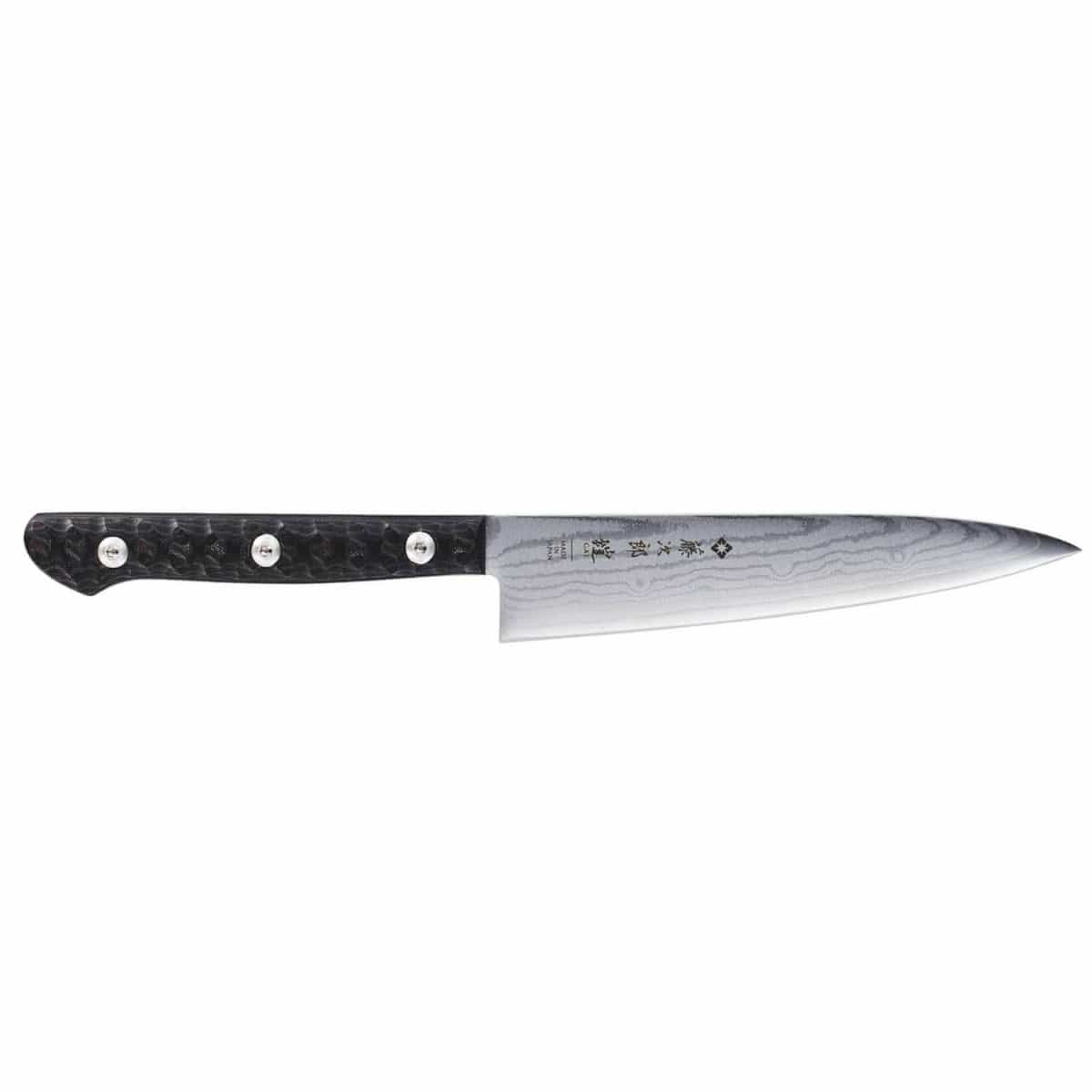 Tojiro Damascus Utility Knife 13.5 cm With Micarta Handle Gai F-1353