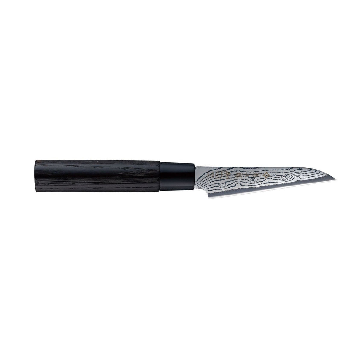 Tojiro Damascus Paring Knife 9 cm Chestnut Handle Shippu Black FD-1591