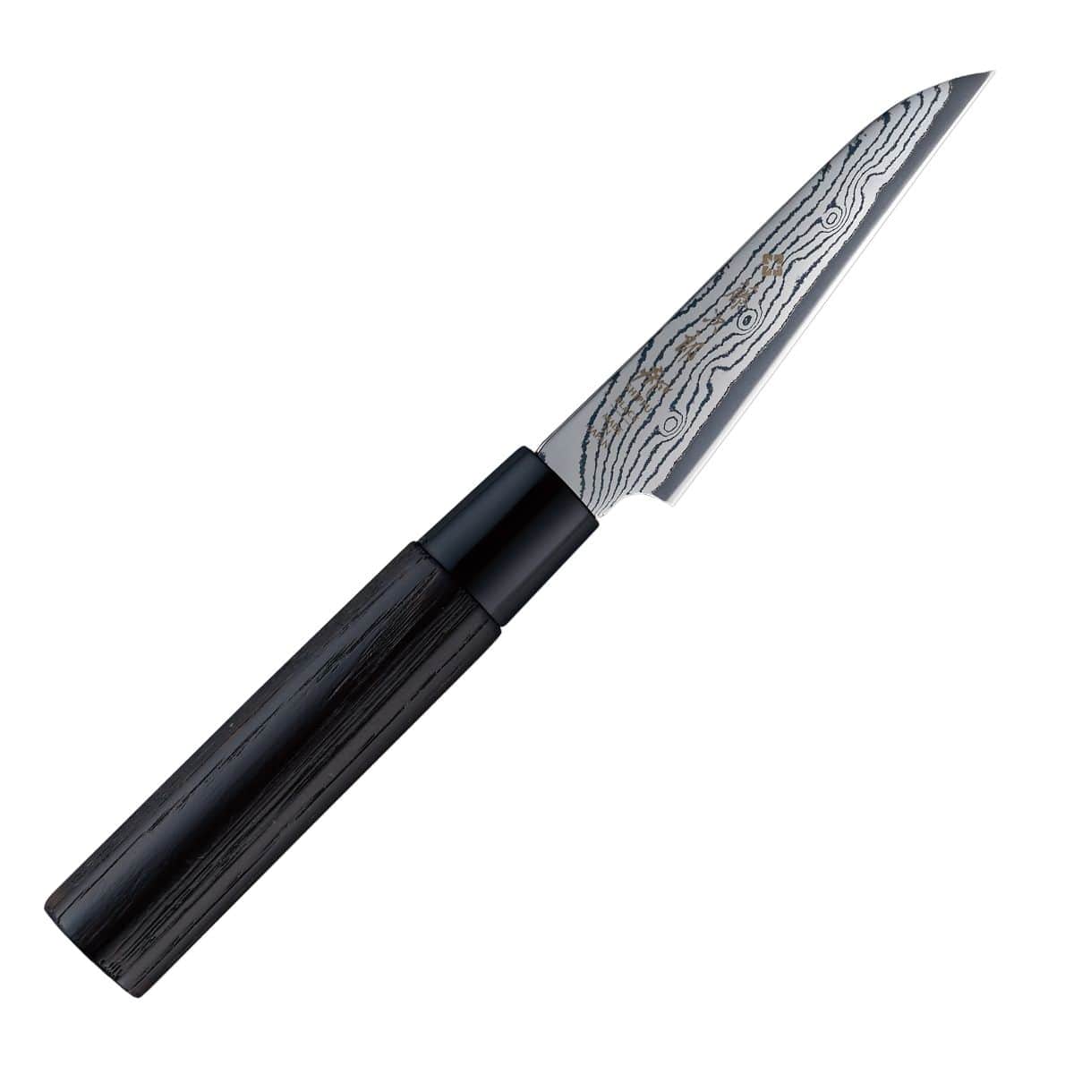 Tojiro Damascus Paring Knife 9 cm Chestnut Handle Shippu Black FD-1591