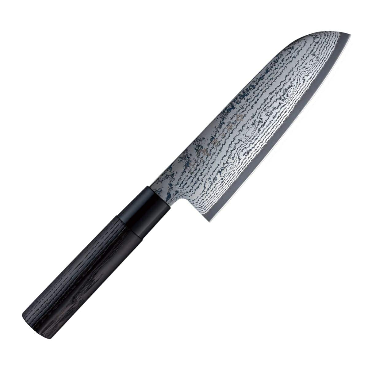 Tojiro Damascus Santoku Knife 16.5 cm Chestnut Handle Shippu Black FD-1597