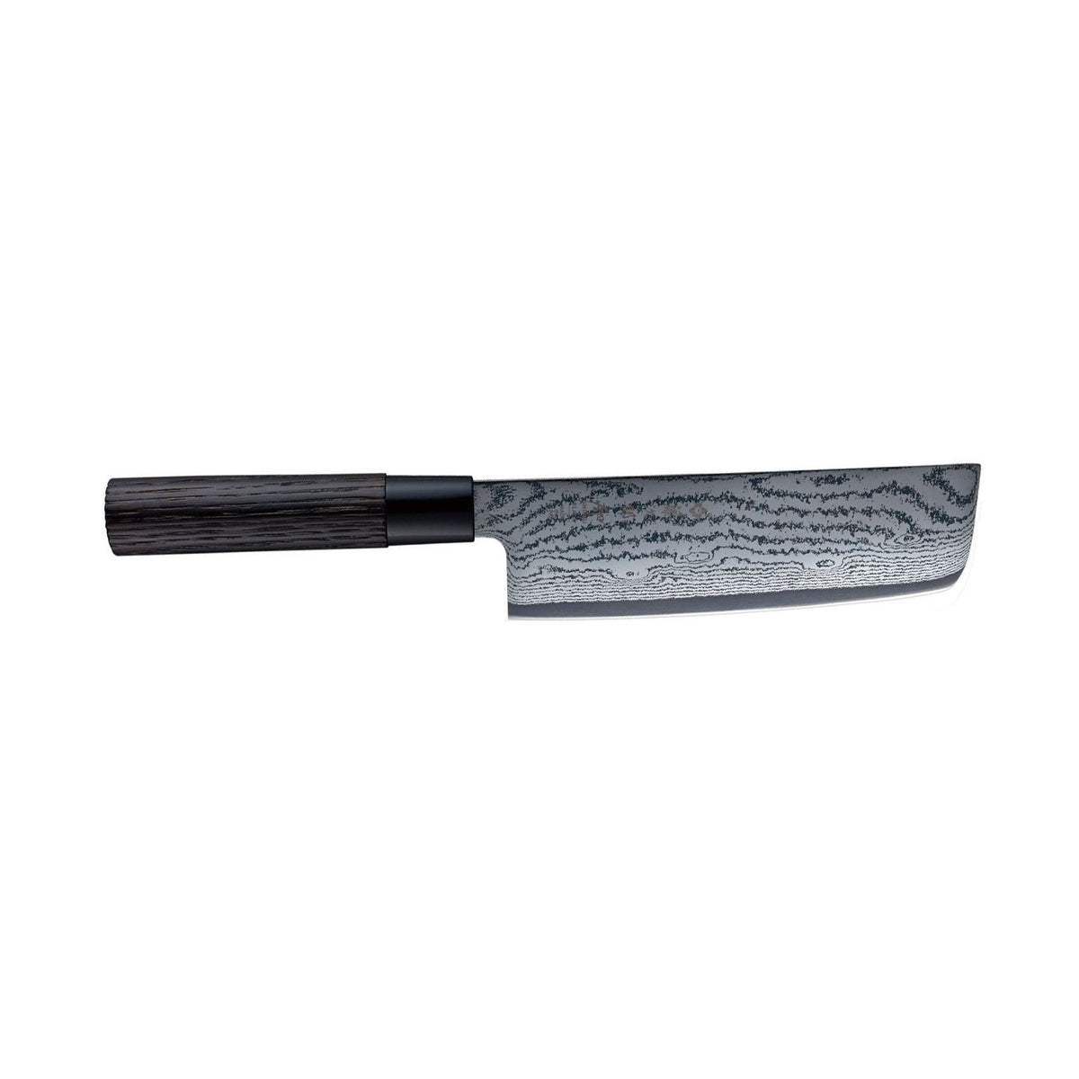 Tojiro Damascus Nakiri Knife 16.5 cm Chestnut Handle Shippu Black FD-1598