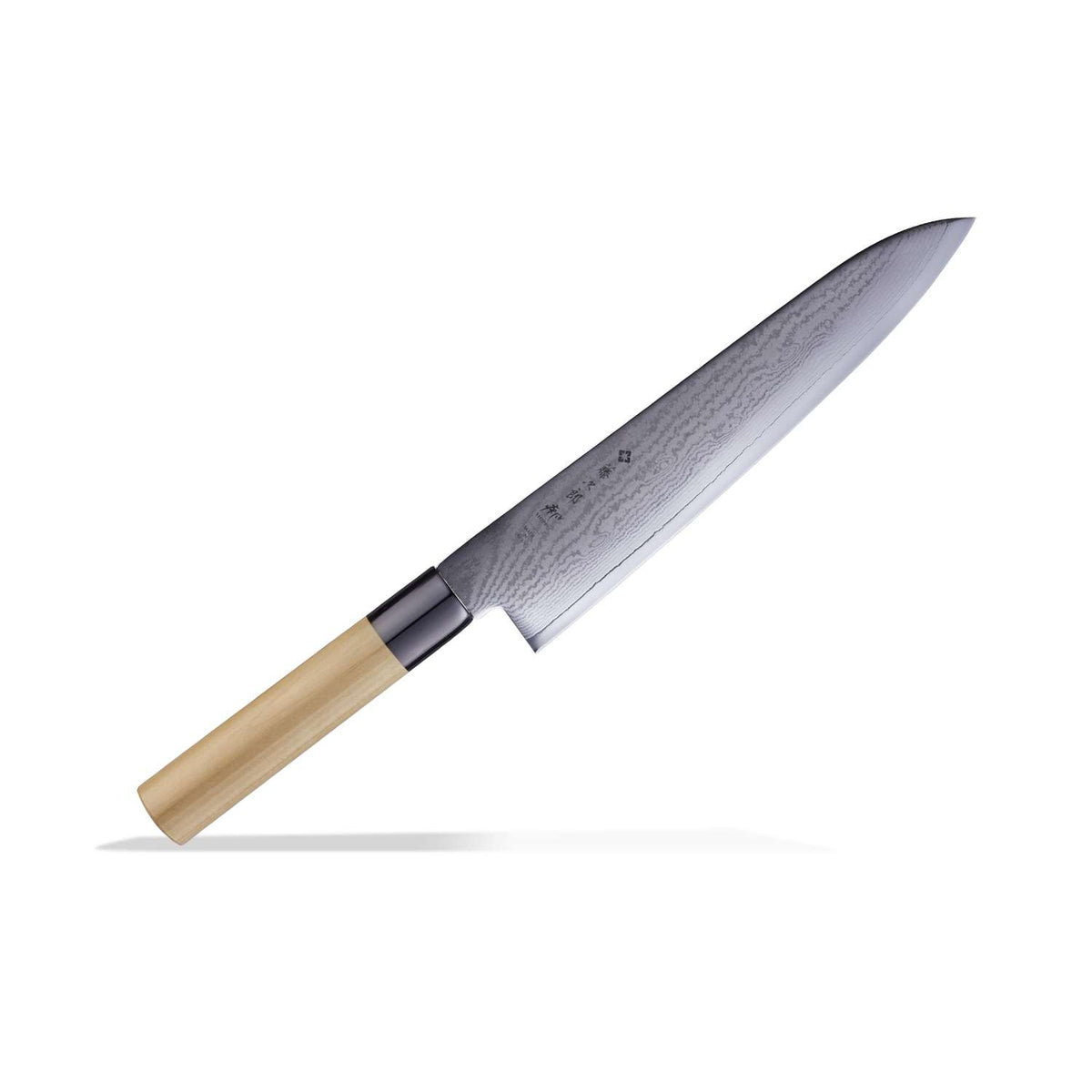 Tojiro Damascus Chef's Knife 24 cm Magnolia Handle Shippu White FD-595
