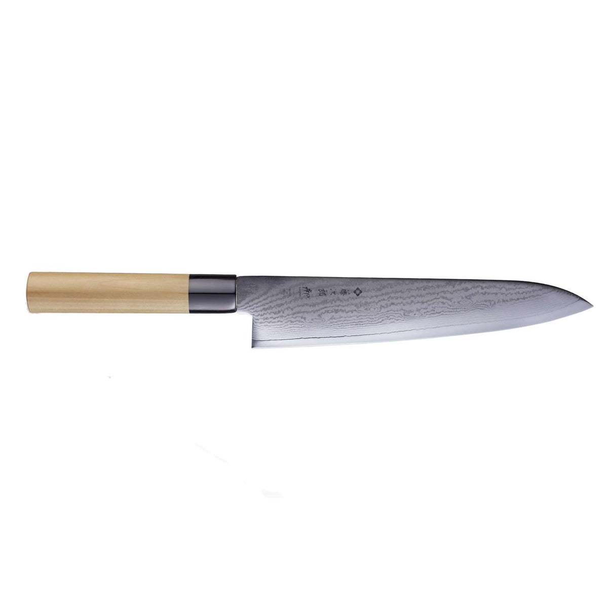 Tojiro Damascus Chef's Knife 24 cm Magnolia Handle Shippu White FD-595