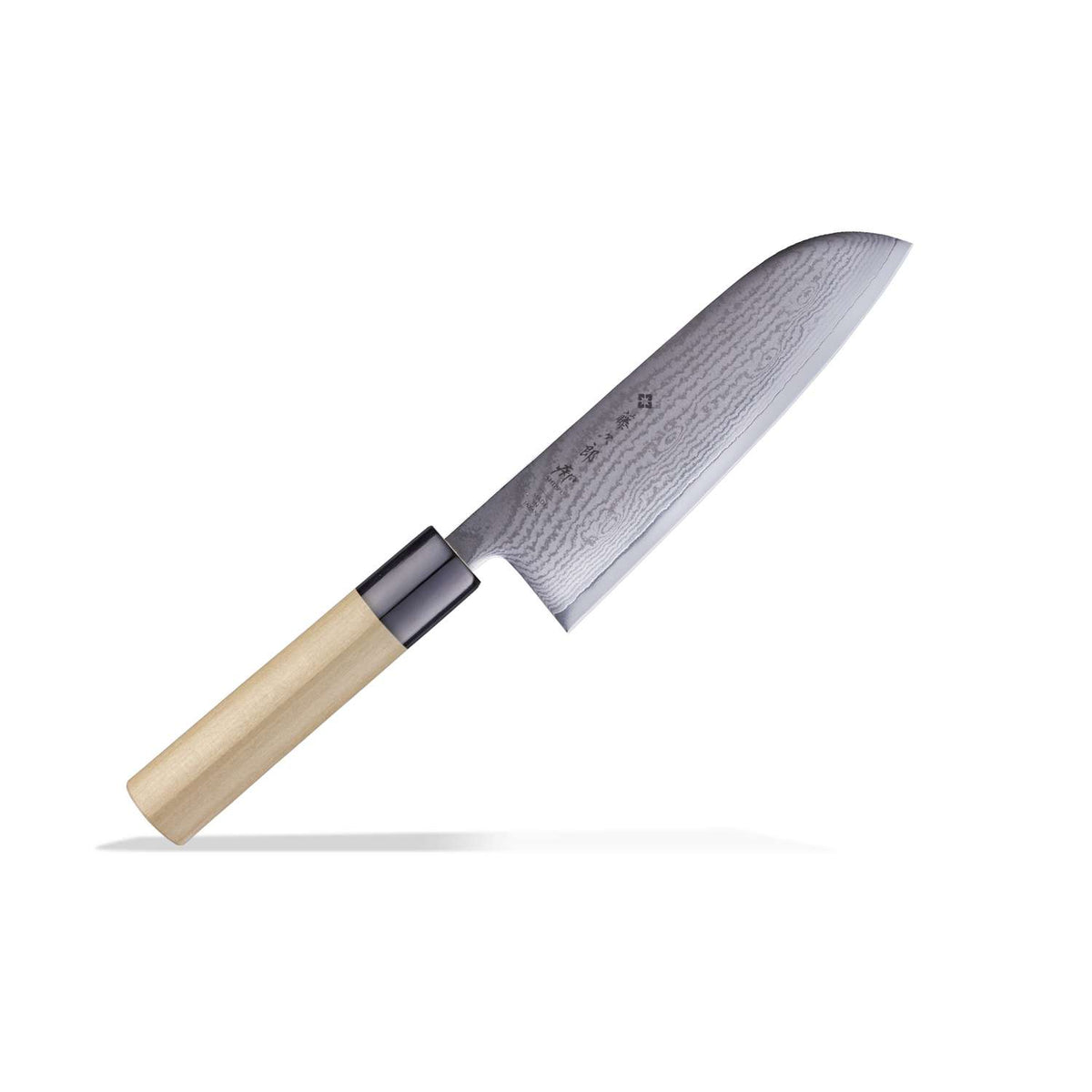 Tojiro Damascus Santoku Knife 16.5 cm Magnolia Handle Shippu White FD-597