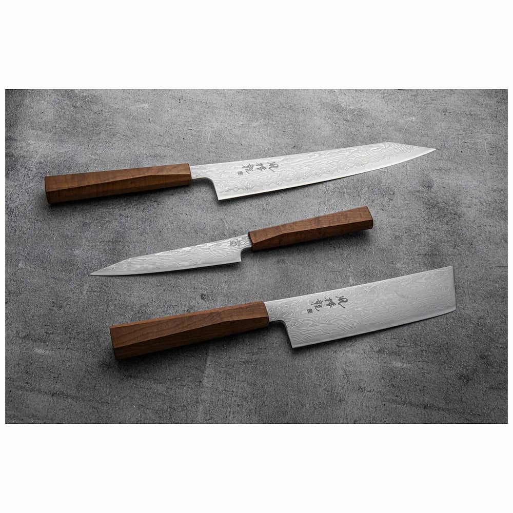 Ryusen Damascus Utility Knife 13.5 cm Maple Handle Fukaku Ryu FK-305