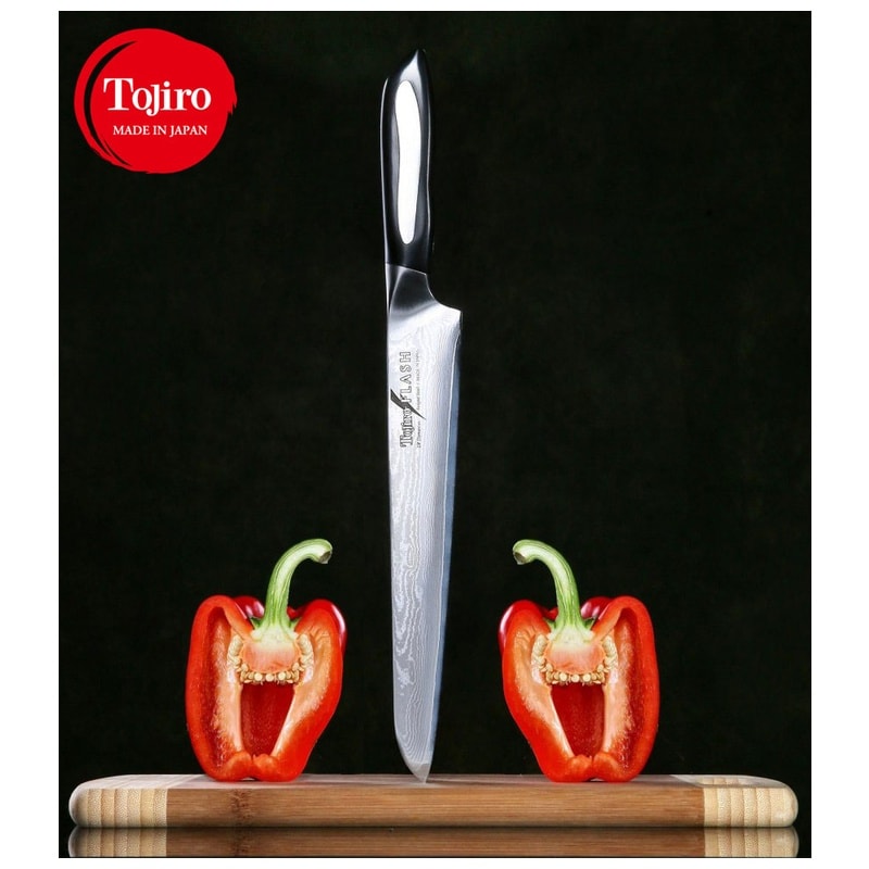 Tojiro Damascus Santoku Knife 18 cm Micarta Handle Flash FF-SA180