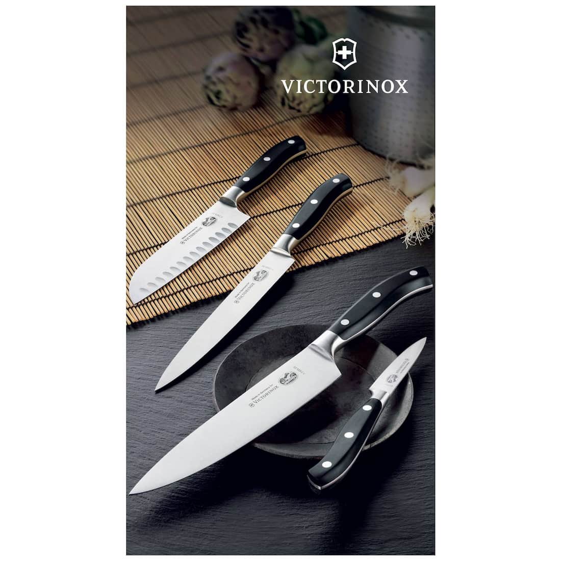 Victorinox Forged Hollow Edge Santoku Knife 17 cm Gift Box Grand Maitre 7.7323.17G