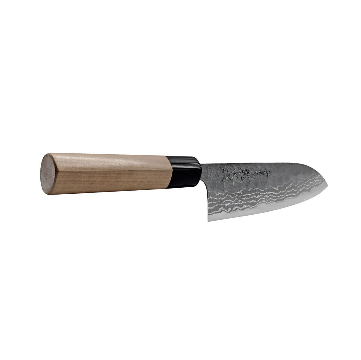 Tojiro Hammered Aogami Damascus Handmade Santoku Knife 17 cm Magnolia Handle