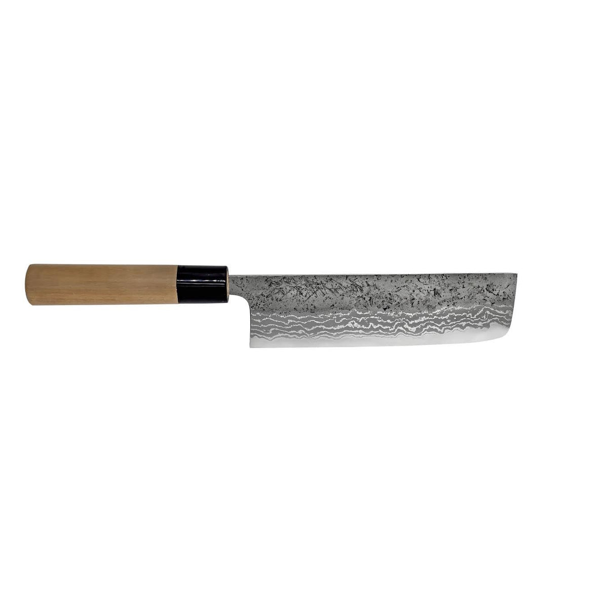 Tojiro Rough Aogami Damascus Handmade Nakiri Knife 16.5 cm Magnolia Handle