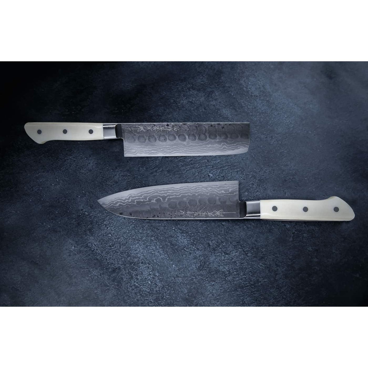 Tojiro Handmade Hammered Aogami Damascus Chef's Knife 18 cm Micarta Handle
