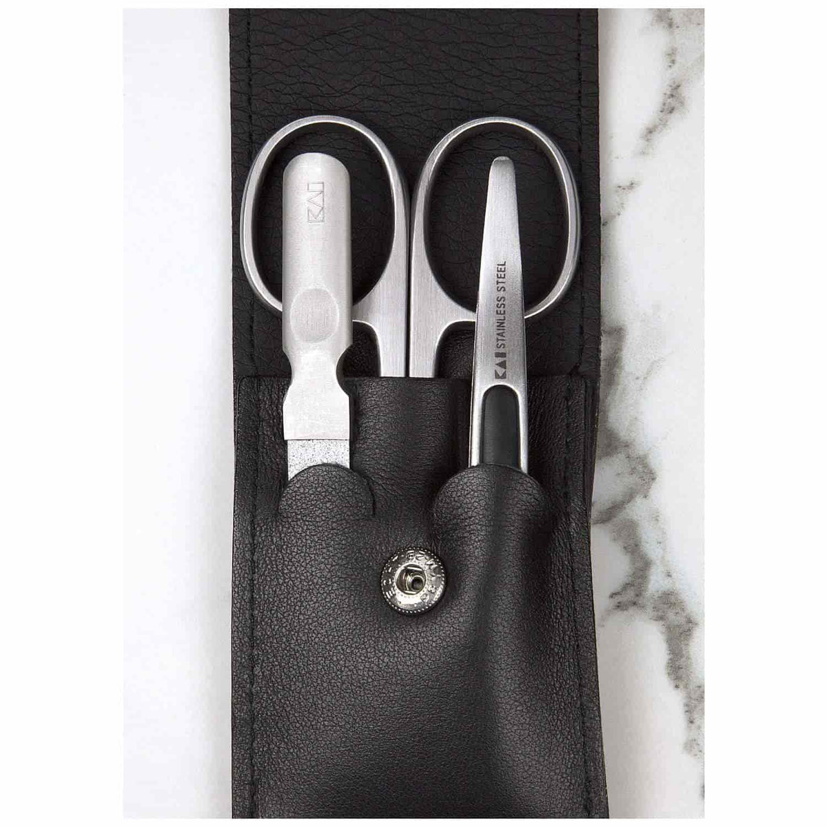 KAI Japanese Manicure Set 3 pcs (Nail Scissors, Nail File & Tweezers) Instruments Sets BCI-SET01