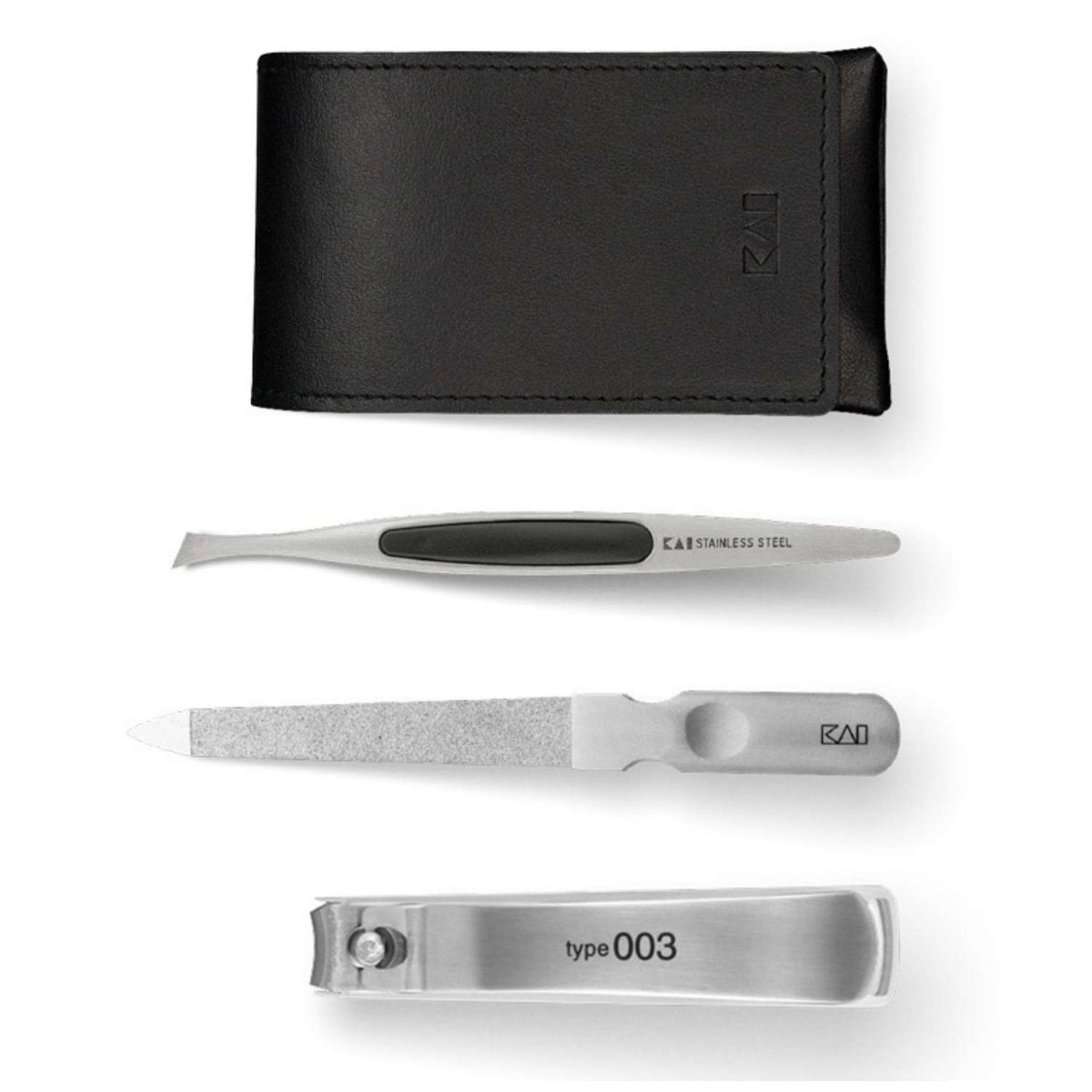 KAI Japanese Manicure Set 3 pcs (Nail Nippers, Nail File & Tweezers) Instruments Sets BCI-SET02