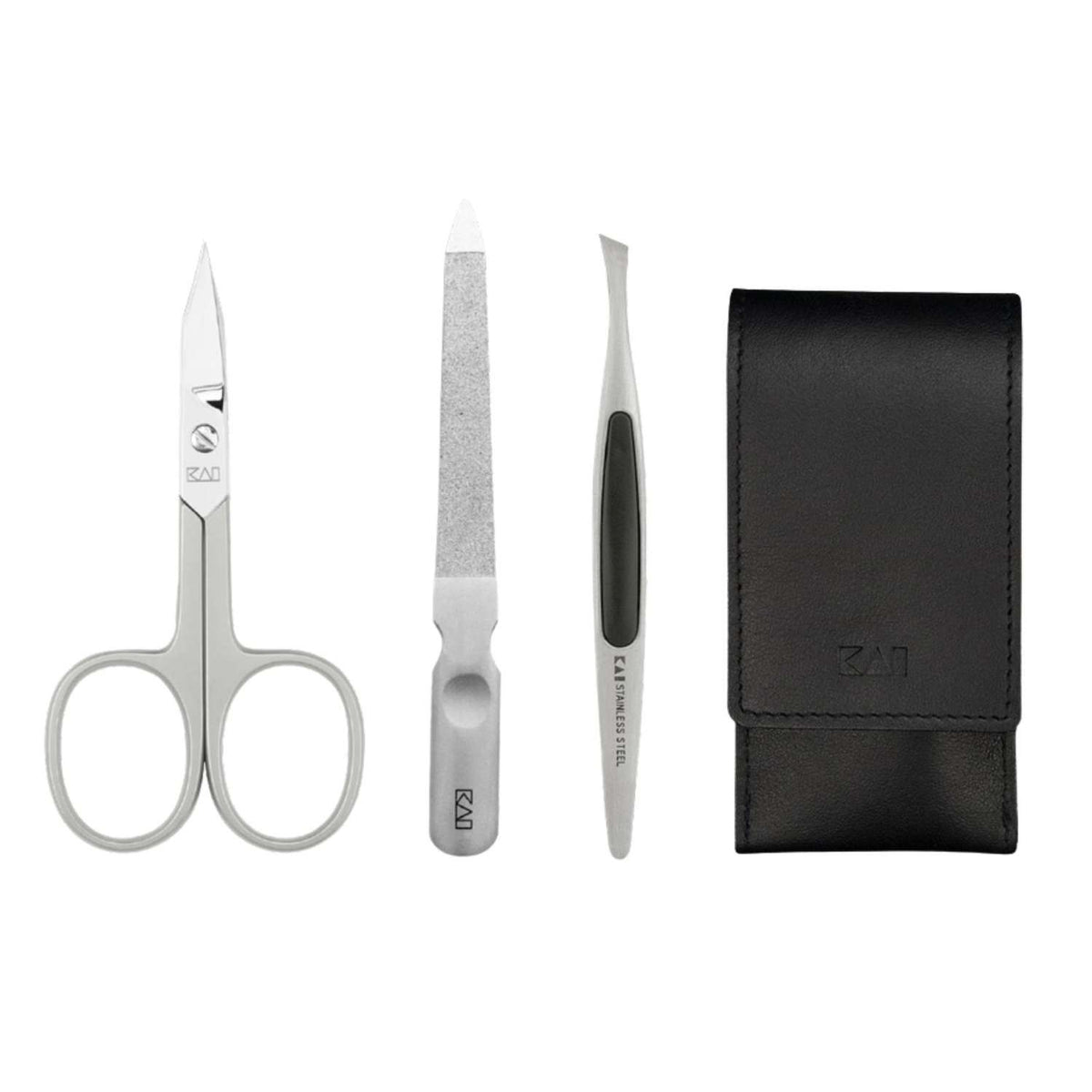 KAI Japanese Manicure Set 3 pcs (Nail Scissors, Nail File & Tweezers) Instruments Sets BCI-SET01