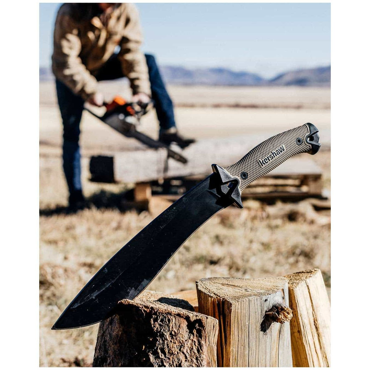 Kershaw Camp 10 Machete 25 cm Non-Slip Tan/Black Handle 1077TAN