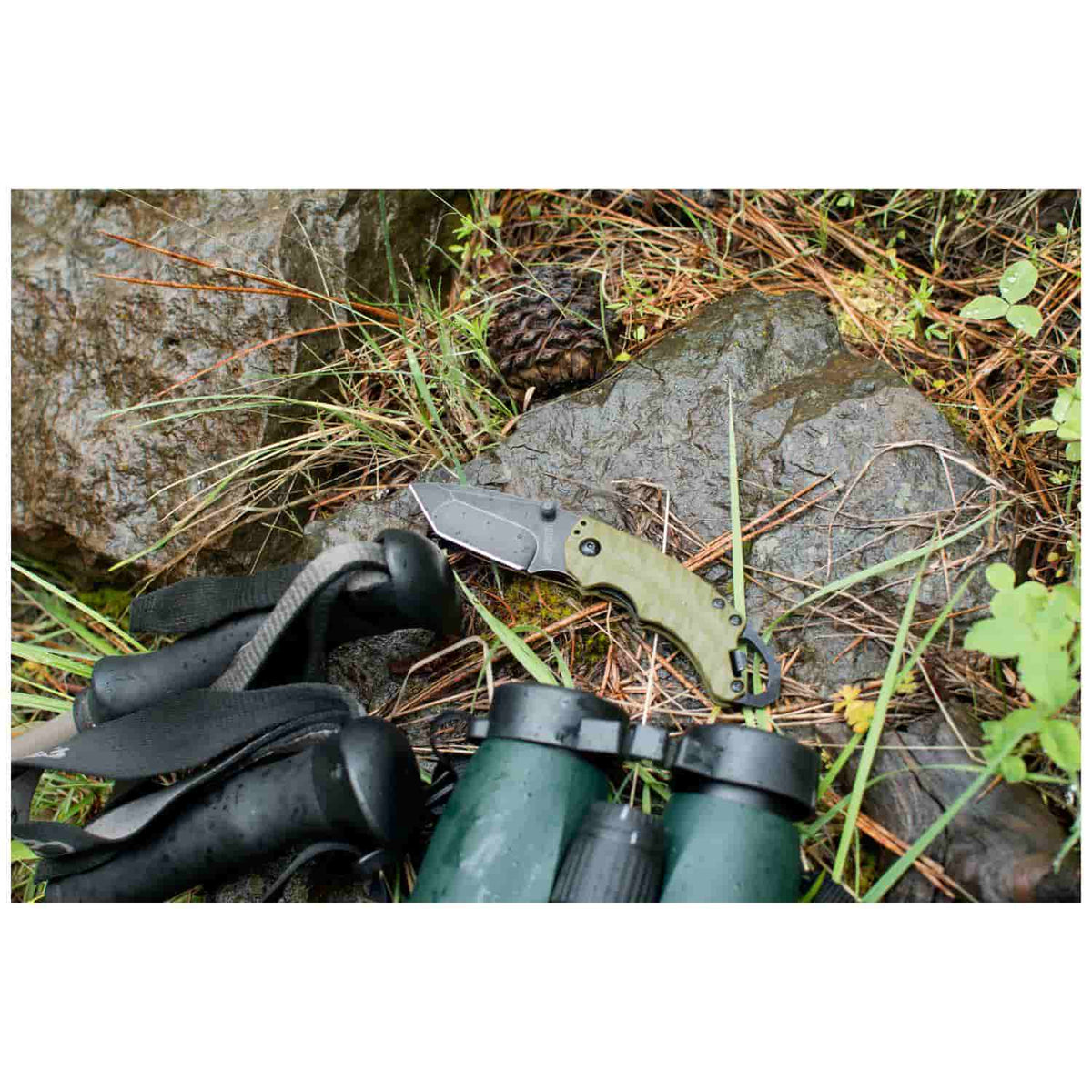 Kershaw Shuffle Tanto BlackWash Pocket Knife 7 cm Olive Handle 86 gr 8750TOLBWX