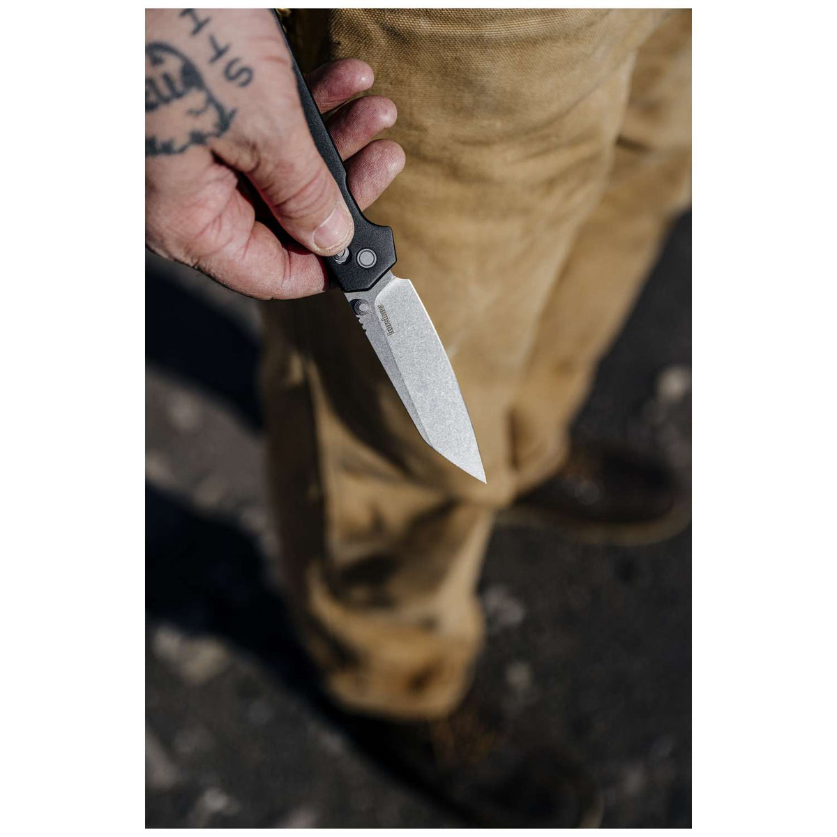 Kershaw Iridium Reserve Tanto Stonewashed Pocket Knife 9 cm Black Handle 99 gr 2038R
