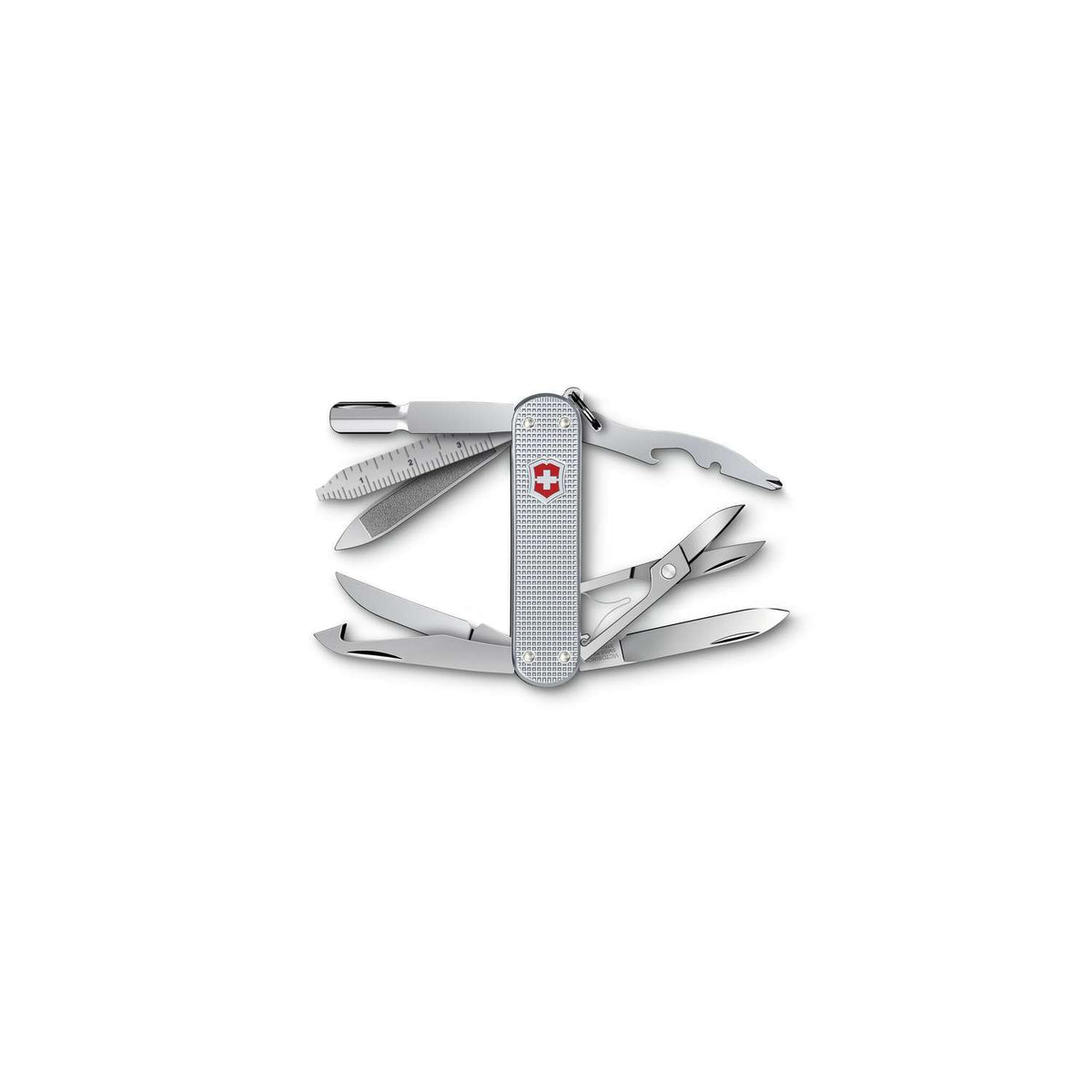 Victorinox Mini Champ Alox Swiss Army Knife 58 mm 15 Functions Aluminium Scales Silver 0.6381.26