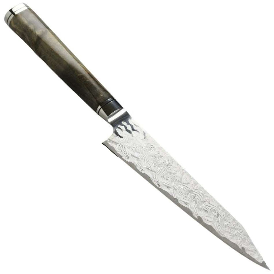 Ryusen Damascus Santoku Knife 17.5 cm Poplar Handle Oukokuryu MT OK-203