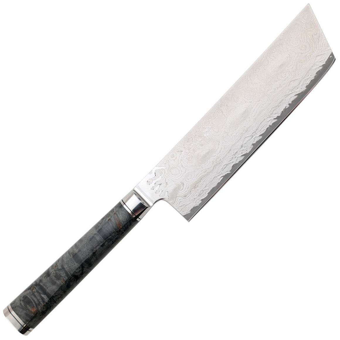 Ryusen Damascus Nakiri Knife 15.5 cm Poplar Handle Oukokuryu MT OK-204
