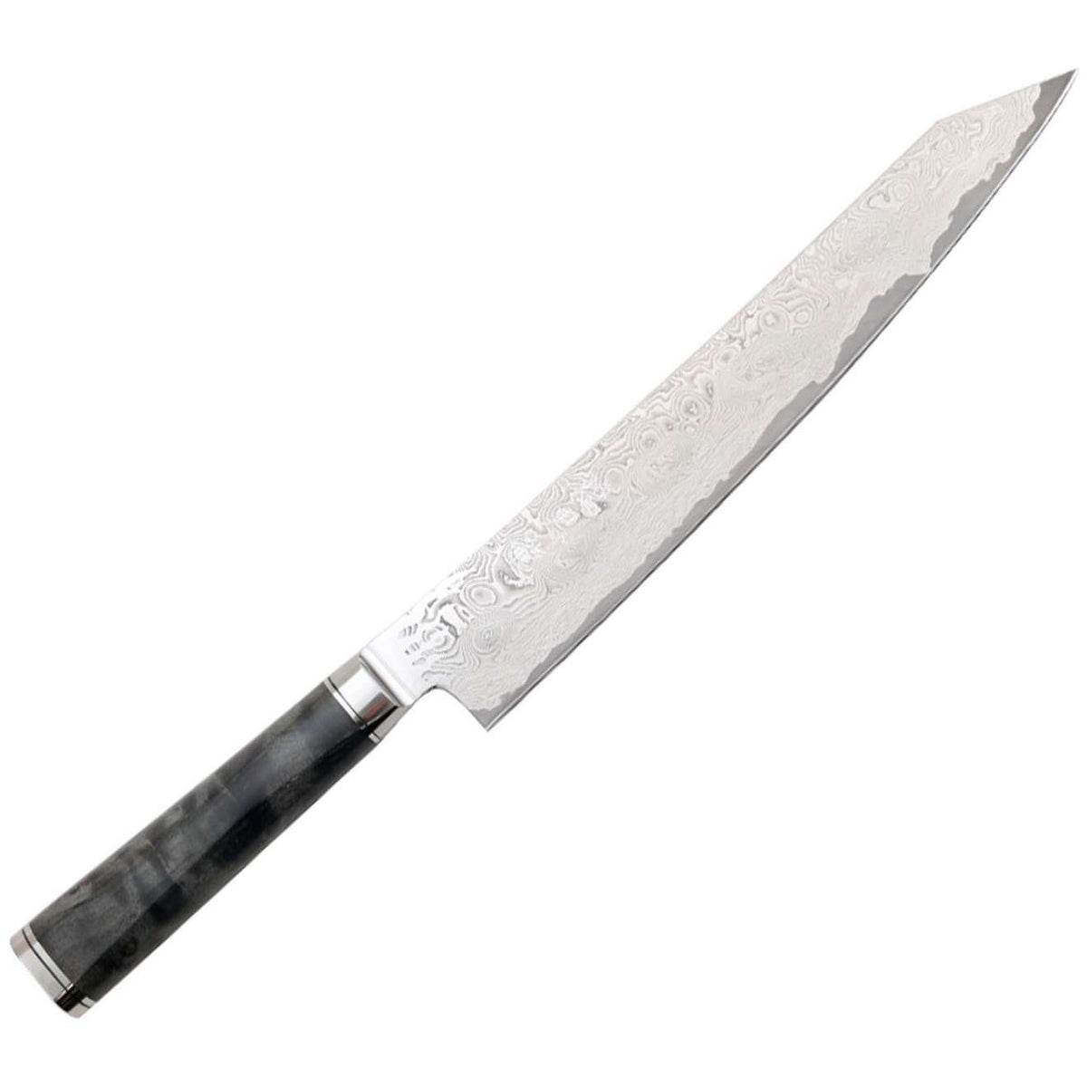 Ryusen Damascus Slicing Knife 26 cm Poplar Handle Oukokuryu MT OK-206
