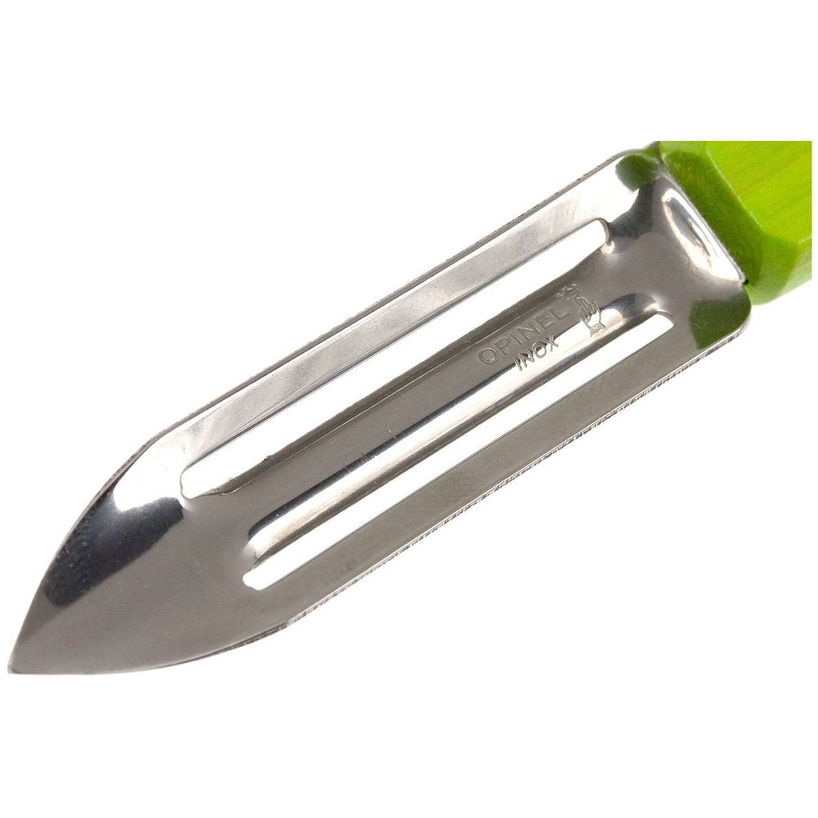Opinel Stainless Steel Peeler 6 cm With Green Wooden Handle No 115 Les Essentiels 001930