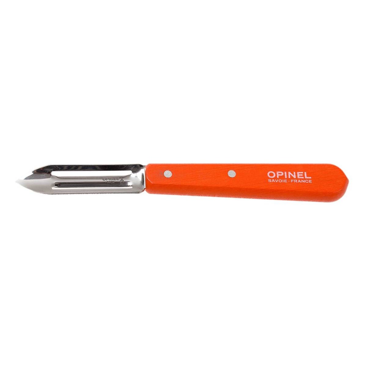 Opinel Stainless Steel Peeler 6 cm With Orange Wooden Handle No 115 Les Essentiels 001931