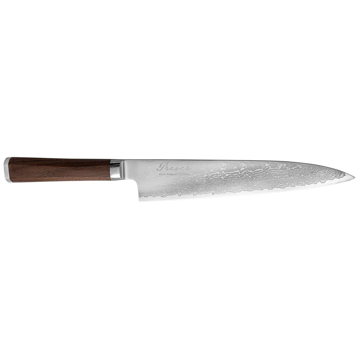 Ryusen Damascus Chef's Knife 24 cm Walnut Handle Prever PV-101