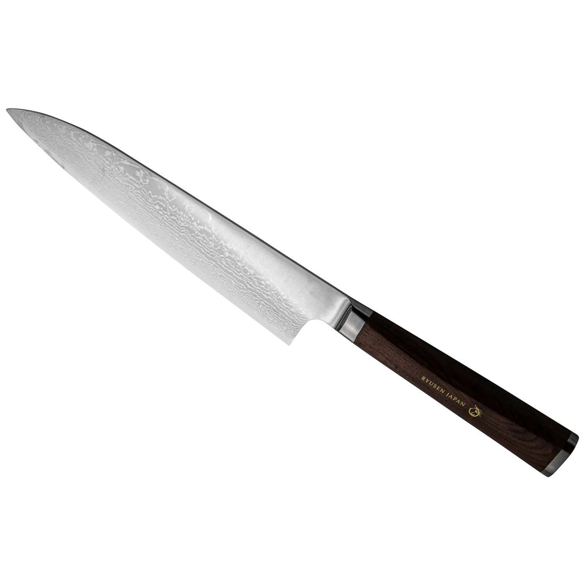 Ryusen Damascus Chef's Knife 24 cm Walnut Handle Prever PV-101