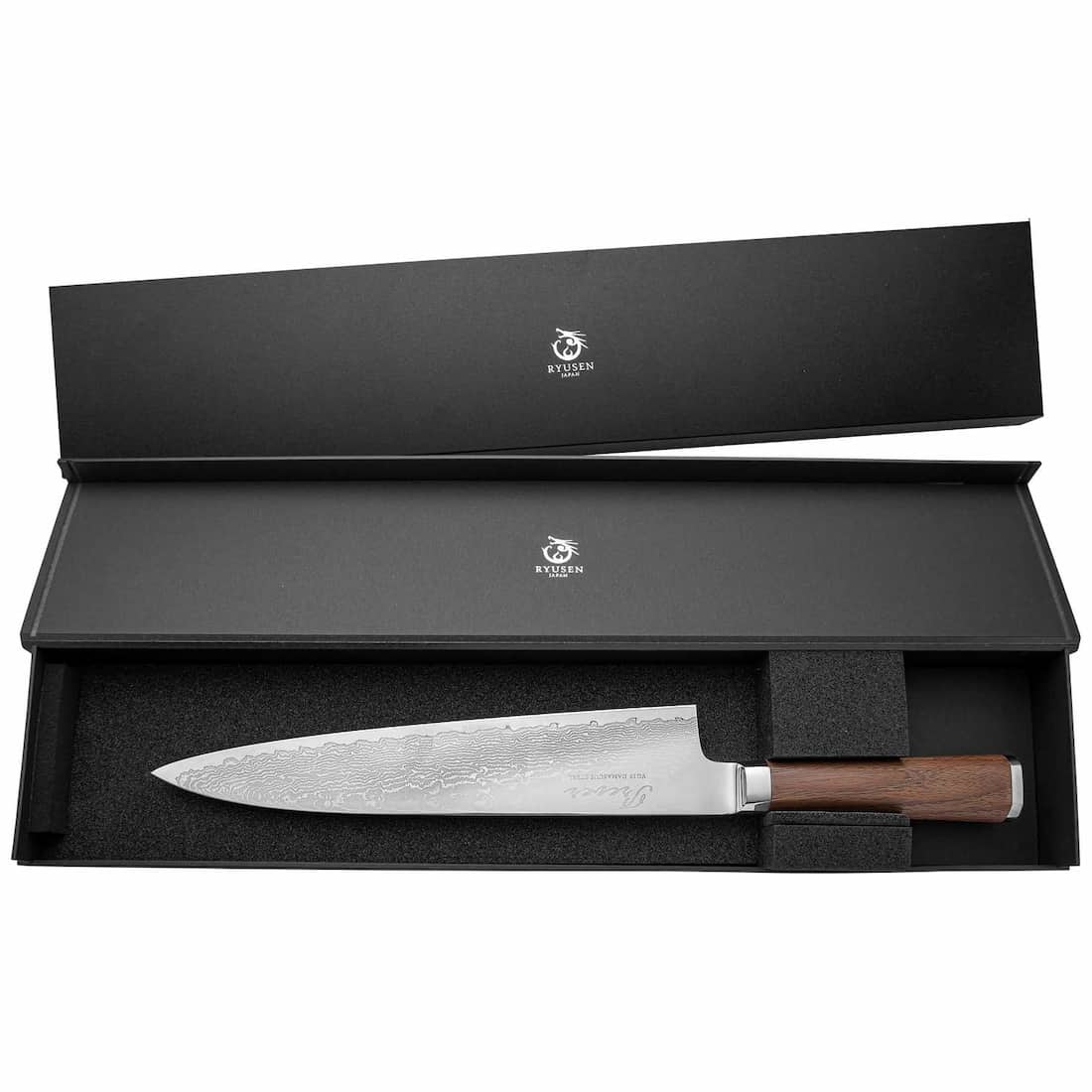 Ryusen Damascus Chef's Knife 21 cm Walnut Handle Prever PV-102