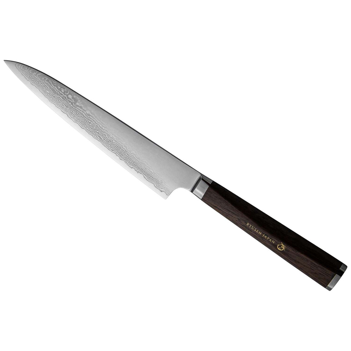 Ryusen Damascus Chef's Knife 18 cm Walnut Handle Prever PV-111