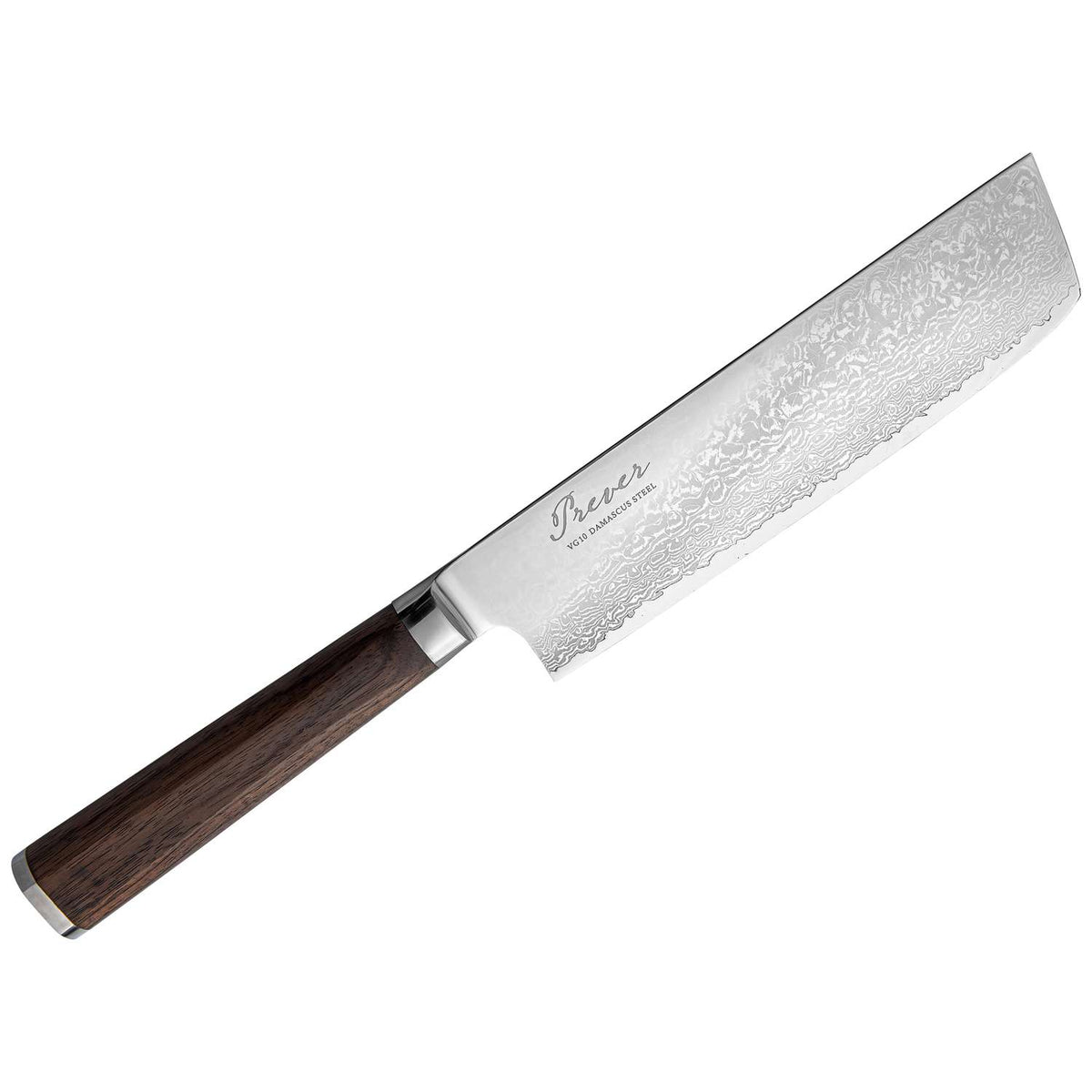 Ryusen Damascus Nakiri Knife 17.5 cm Walnut Handle Prever PV-104