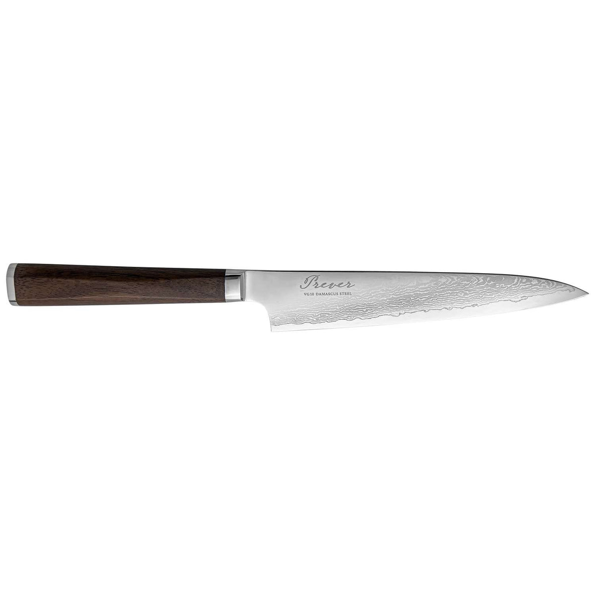 Ryusen Damascus Utility Knife 15 cm Walnut Handle Prever PV-105